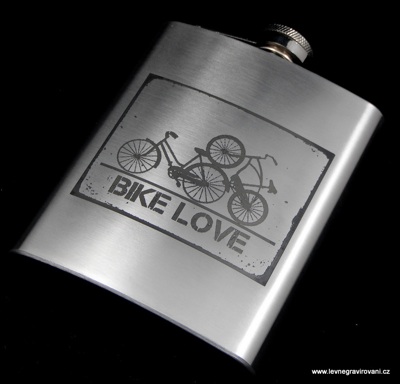 Nerezová placatka Bike Love